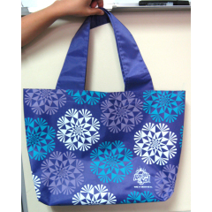 Purple flower print Ladies Large Beach Shoulder Tote Shopping Bag 